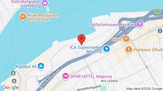 Kontorslokaler att hyra i Majorna-Linné - kort over placeringen