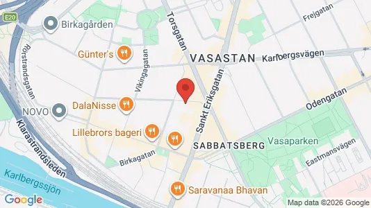 Kontorslokaler att hyra i Vasastan - kort over placeringen