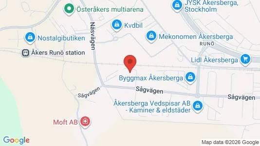Kontorslokaler att hyra i Österåker - kort over placeringen