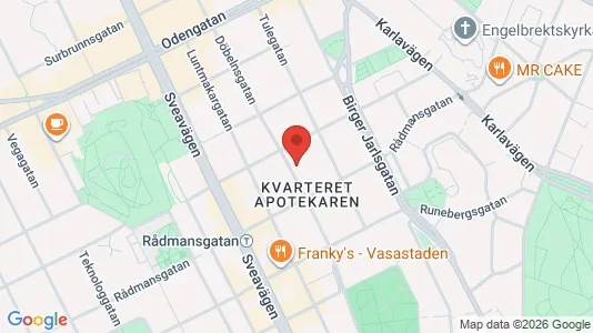 Kontorslokaler att hyra i Vasastan - kort over placeringen