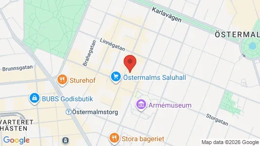 Kontorslokaler att hyra i Östermalm - kort over placeringen