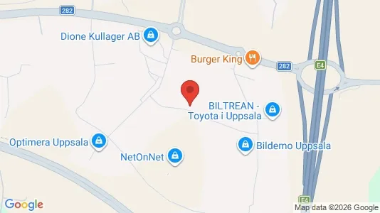Industrilokaler att hyra i Uppsala - kort over placeringen